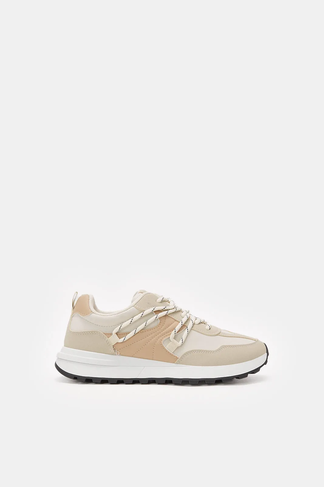 Women Beige Sporty Lace Up Sneakers sold by Redtag