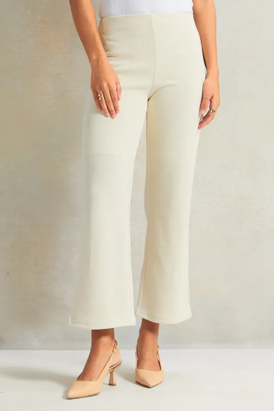 Women Beige Knitted Trousers sold by Redtag