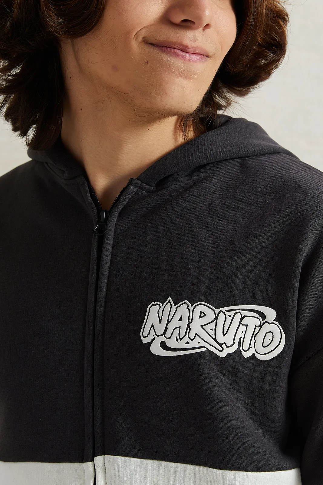 Senior Boys Black And White Printed Hooded Sweatshirt sold by Redtag product image thumbnail 4