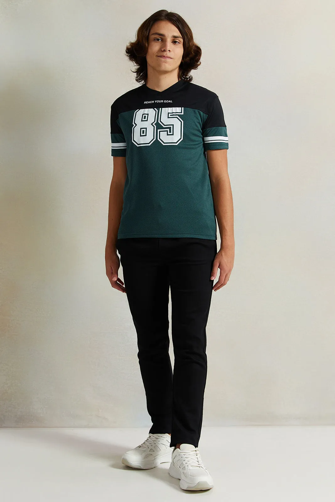 Senior Boys Green Baseball T-Shirt sold by Redtag product image thumbnail 2