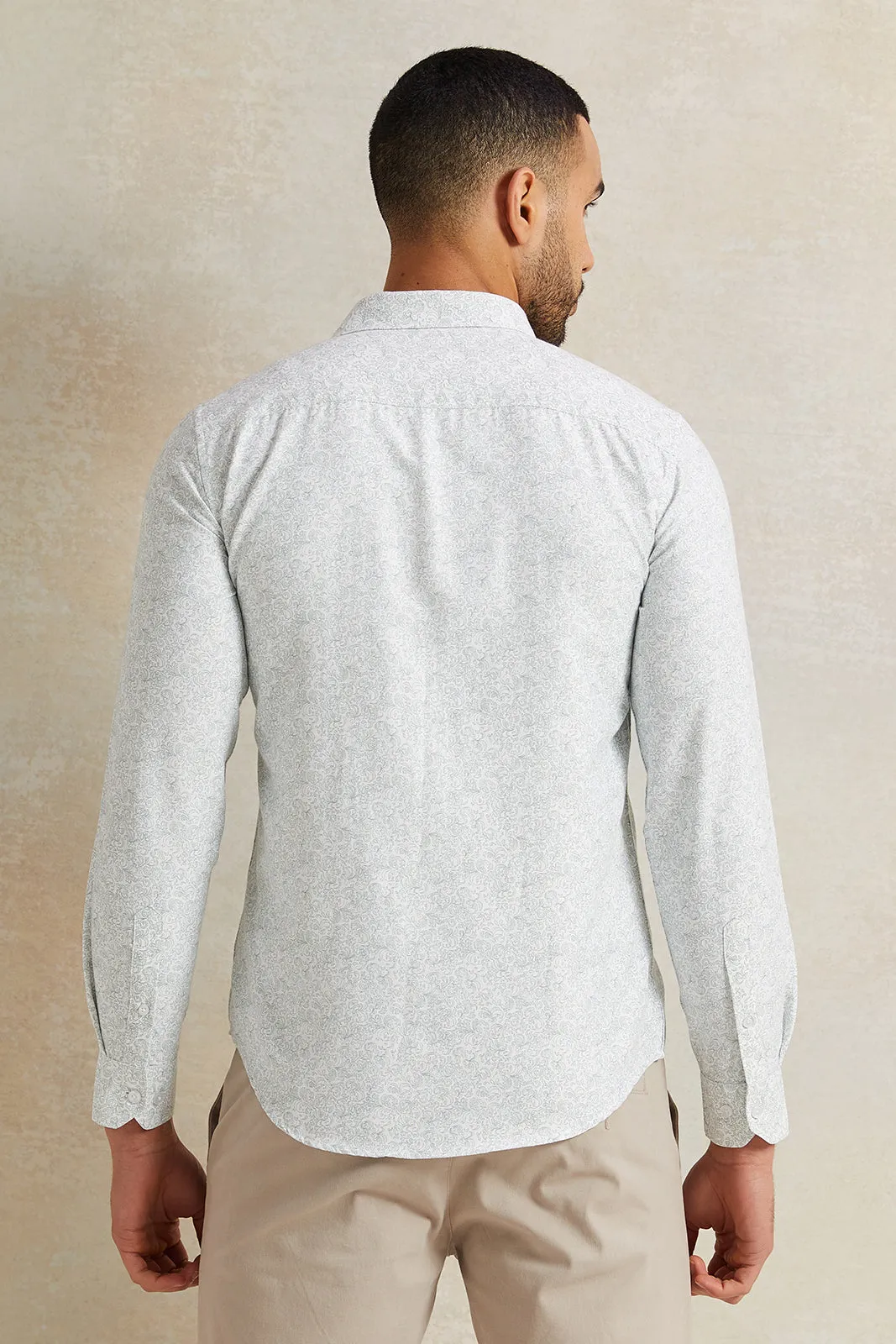 Men White Print Stand-Up Pack Shirt sold by Redtag product image thumbnail 3