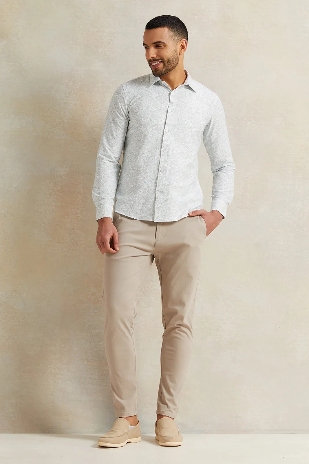 Men White Print Stand-Up Pack Shirt sold by Redtag product image thumbnail 2