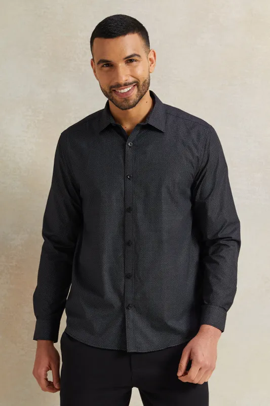 Me Print Black Stand-Up Pack Shirt sold by Redtag