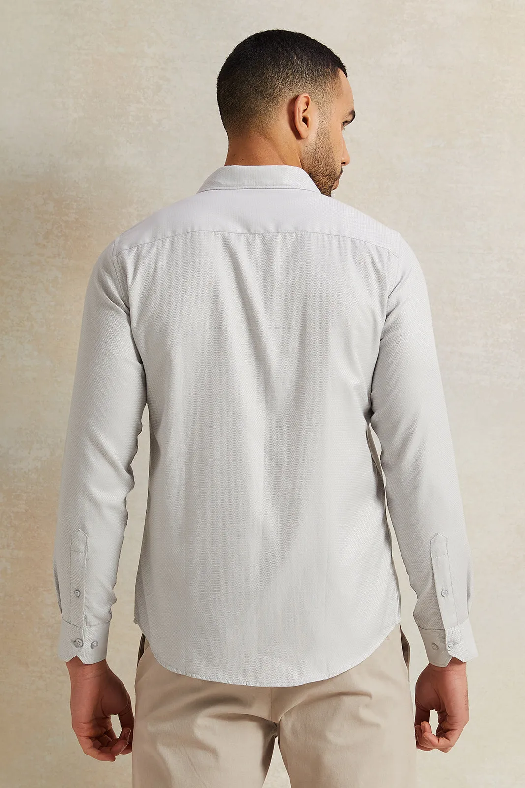 Men Grey Stand-Up Pack Shirt sold by Redtag product image thumbnail 3