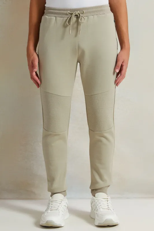 Senior Boys Beige Biker Knee Active Pants sold by Redtag