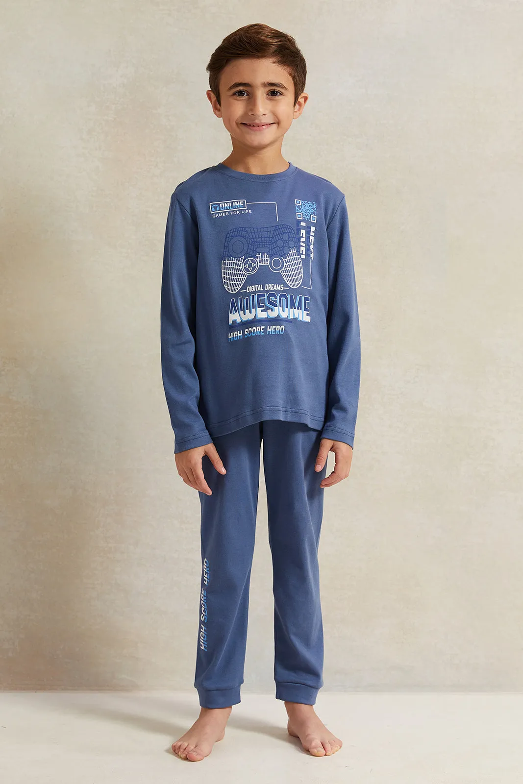 Boys Blue Printed Pyjama Set (2 Piece) sold by Redtag