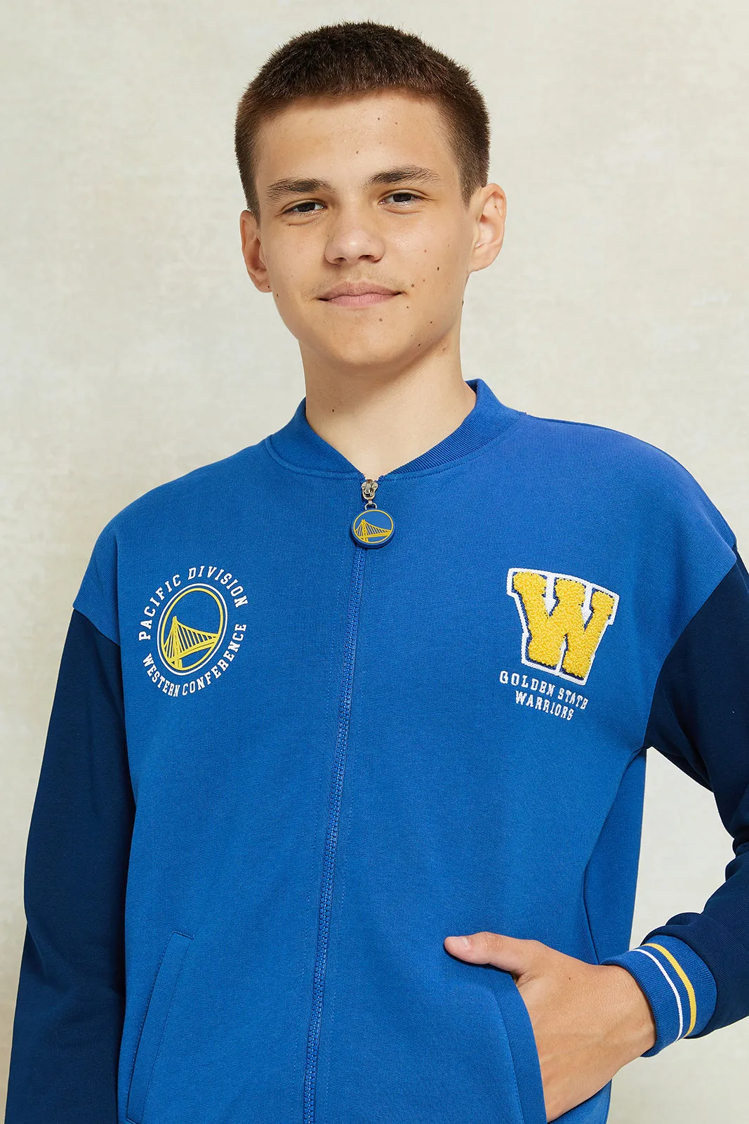 Senior Boys Blue Printed Sweatshirt sold by Redtag product image thumbnail 4