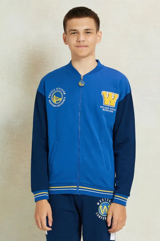Senior Boys Blue Printed Sweatshirt sold by Redtag