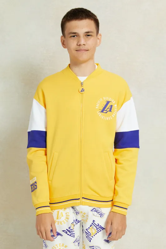 Senior Boys Mustard Lakers Print Sweatshirt sold by Redtag