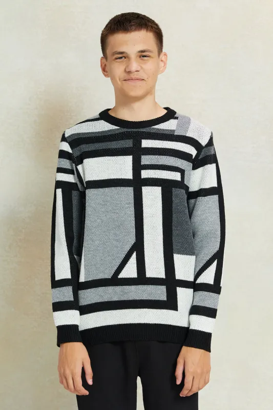 Senior Boys White Printed Pullover sold by Redtag