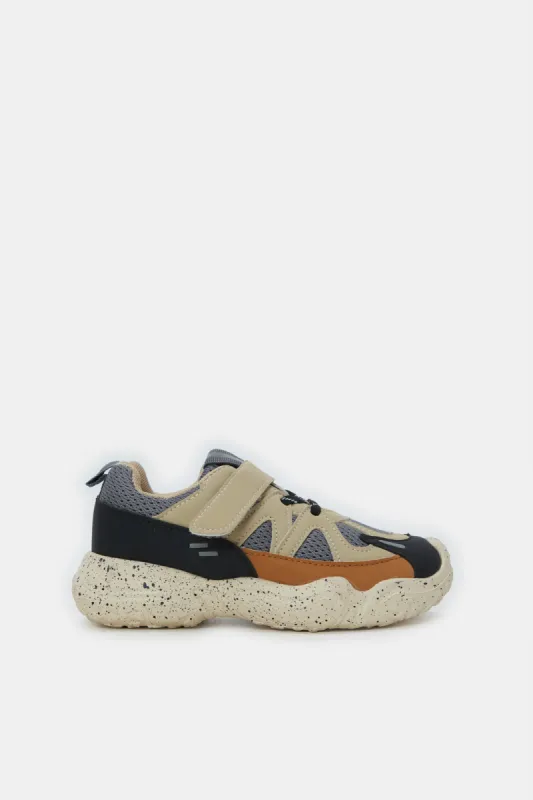 Boys Beige Colour Block Sneaker sold by Redtag