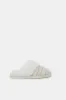 Women Ivory Chenille Fur Trim Slipper sold by Redtag