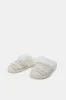 Women Ivory Chenille Fur Trim Slipper sold by Redtag