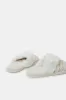 Women Ivory Chenille Fur Trim Slipper sold by Redtag