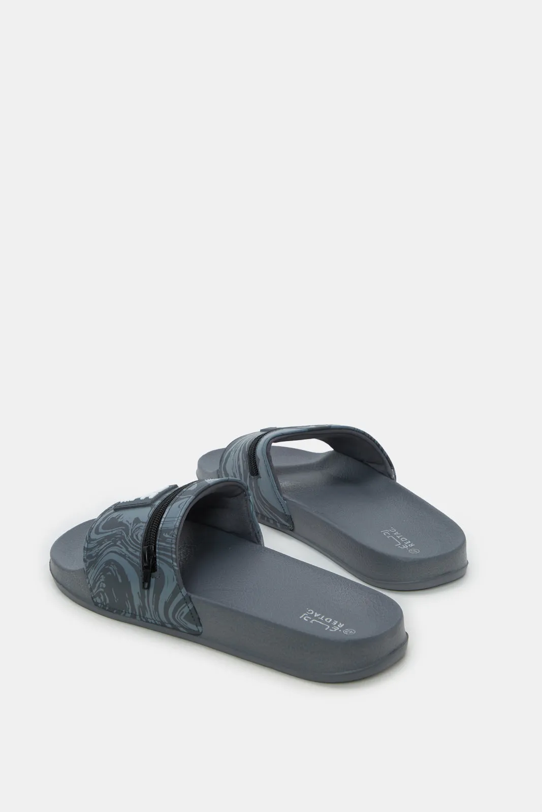 Men Black Slide With Zipper sold by Redtag product image thumbnail 4