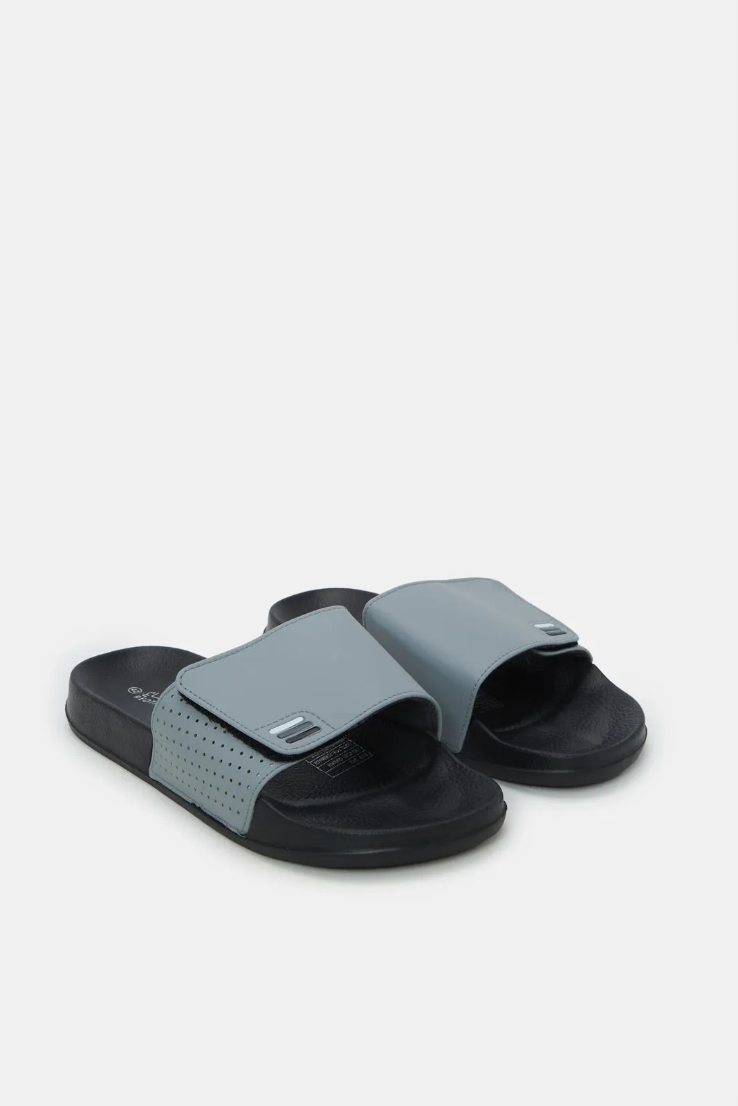 Men Grey Slide With Velcro sold by Redtag product image thumbnail 2