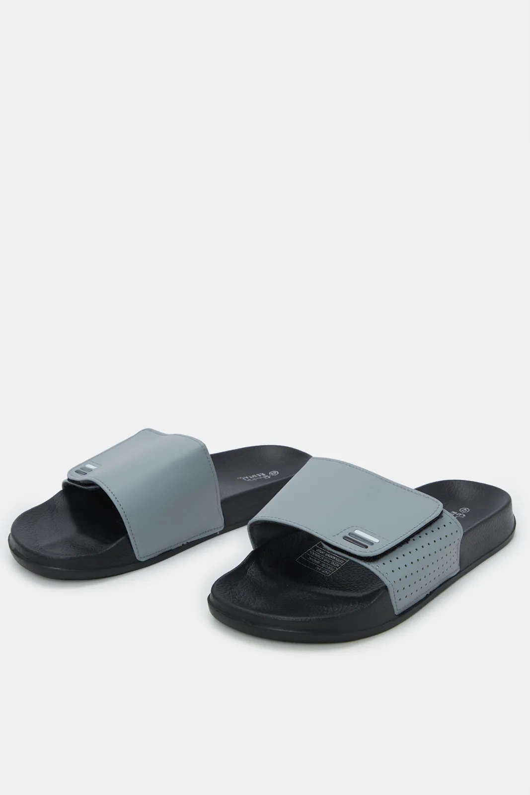 Men Grey Slide With Velcro sold by Redtag product image thumbnail 3