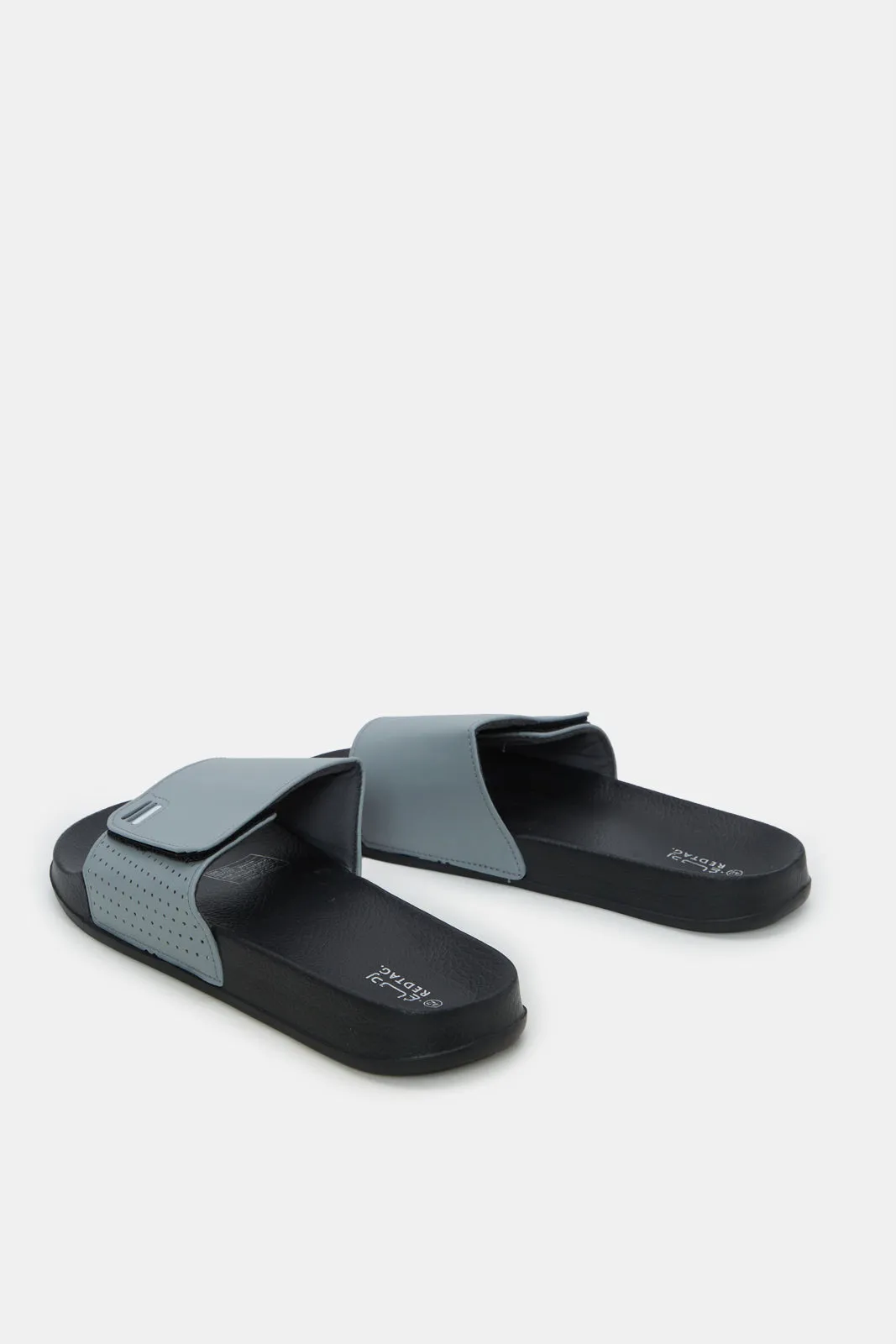 Men Grey Slide With Velcro sold by Redtag product image thumbnail 4