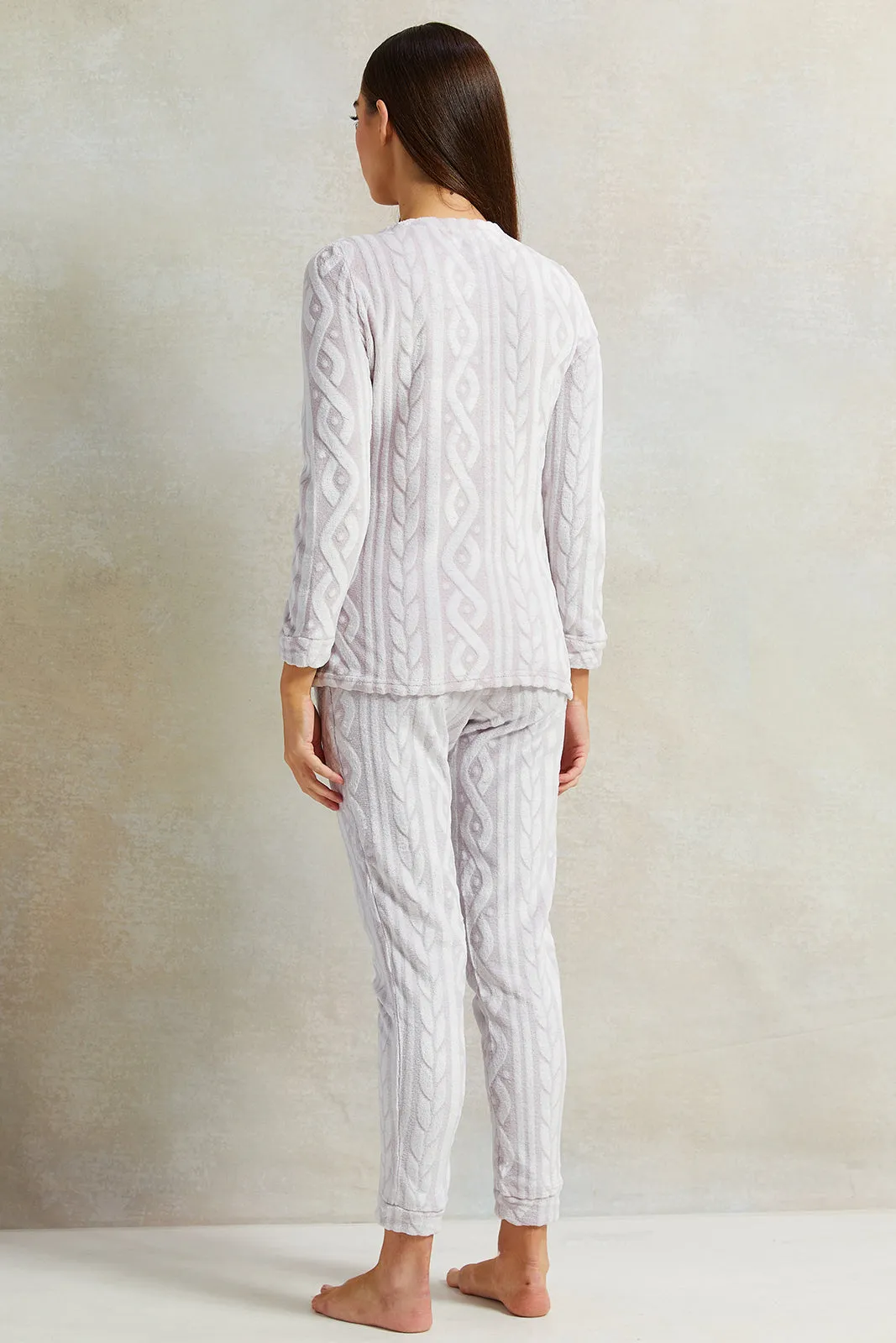 Women Ivory Textured Pyjama Set (2 Piece) sold by Redtag product image thumbnail 4