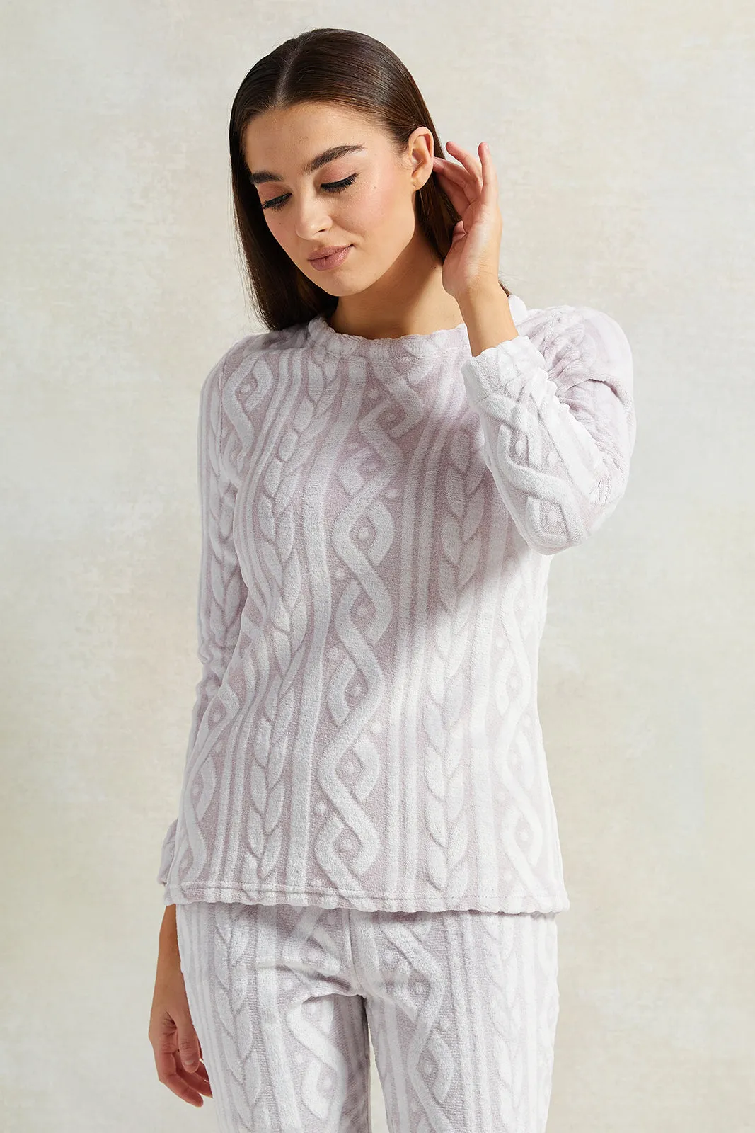 Women Ivory Textured Pyjama Set (2 Piece) sold by Redtag product image thumbnail 2