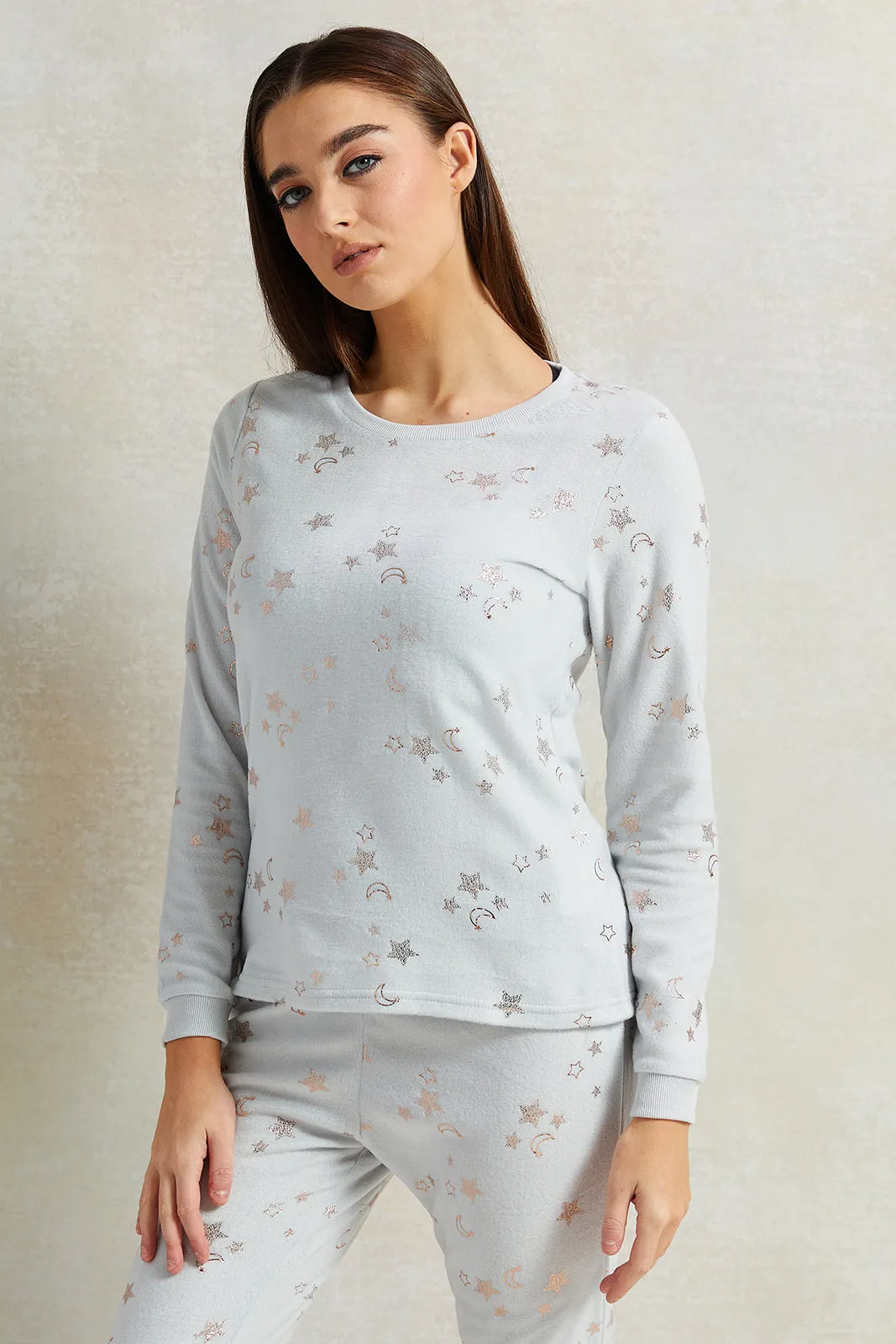 Women White Stars Print Pyjama Set (2 Piece) sold by Redtag product image thumbnail 2