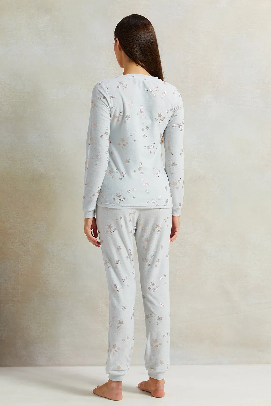 Women White Stars Print Pyjama Set (2 Piece) sold by Redtag product image thumbnail 4