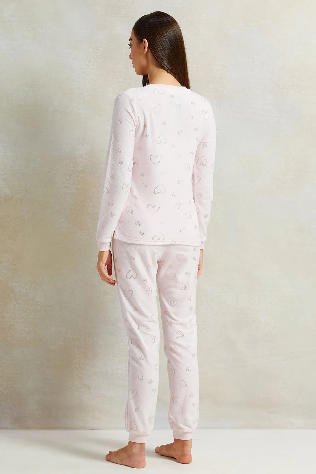 Women Pink Hearts Print Pyjama Set (2 Piece) sold by Redtag product image thumbnail 4