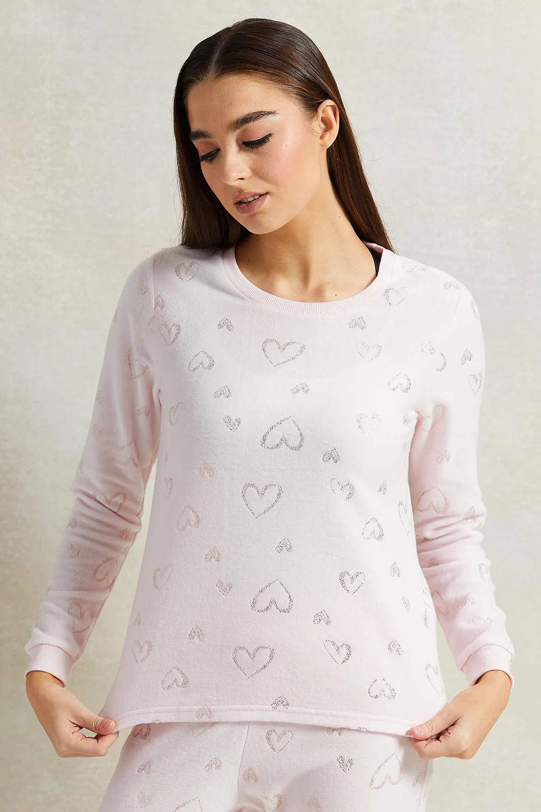 Women Pink Hearts Print Pyjama Set (2 Piece) sold by Redtag product image thumbnail 2