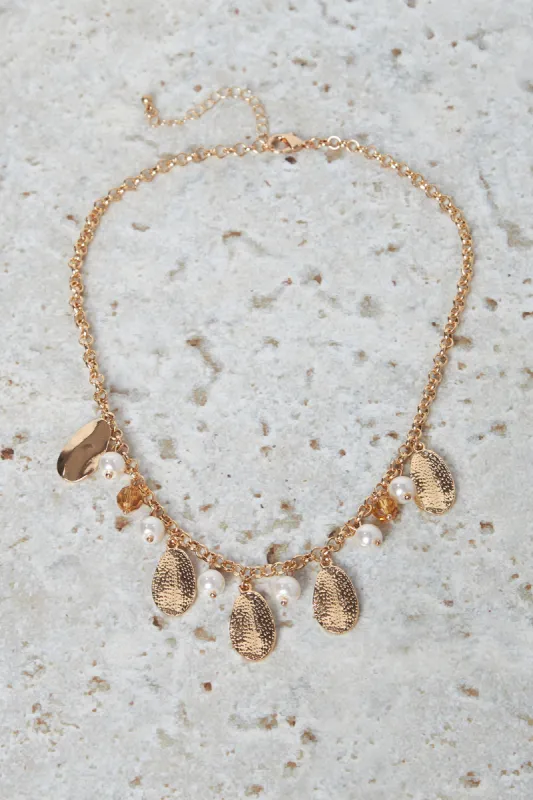 Women Gold Embellished Necklace sold by Redtag