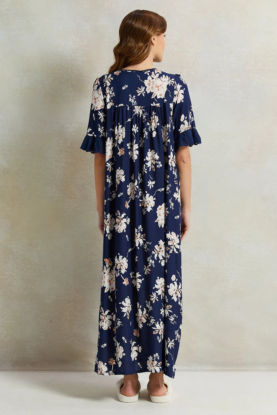 Women Navy Frill Nightgown sold by Redtag product image thumbnail 3