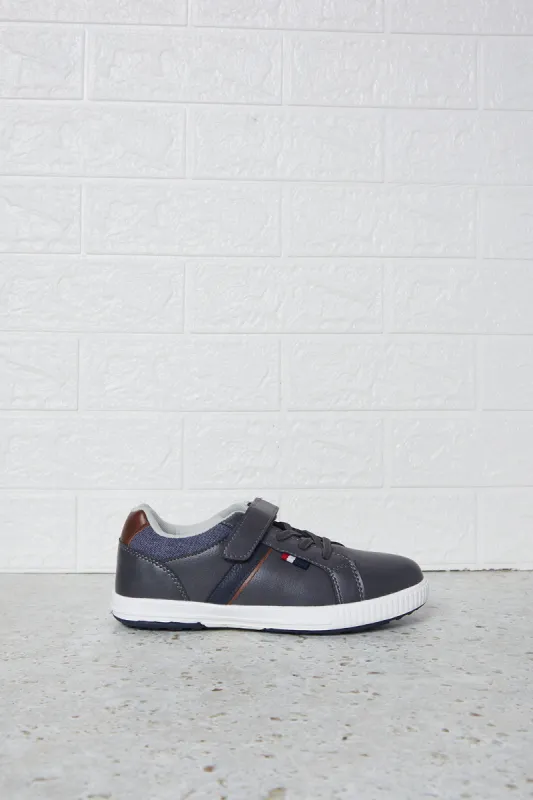 Senior Boys Grey Material Block Sneakers sold by Redtag