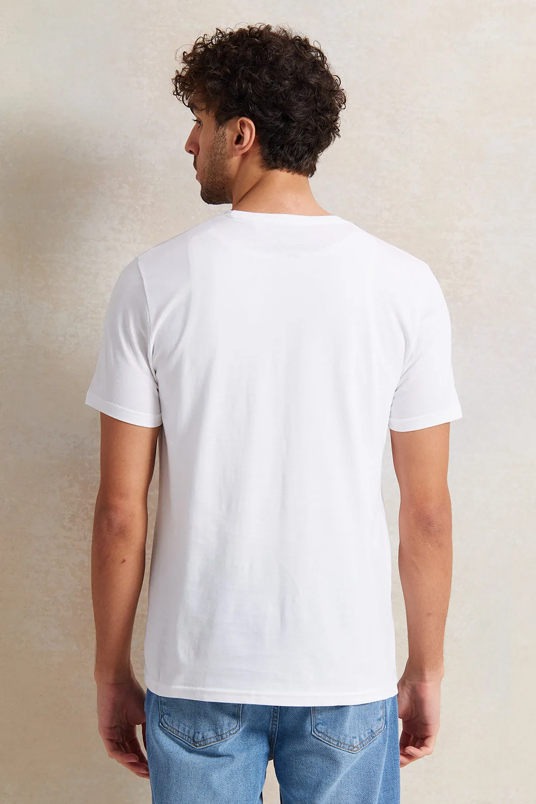 Men White Graphic T-Shirt sold by Redtag product image thumbnail 3