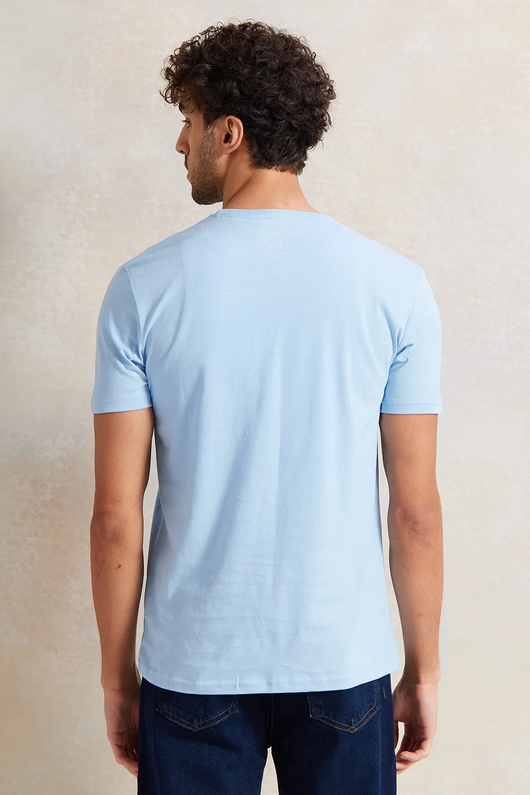 Men Blue Graphic T-Shirt sold by Redtag product image thumbnail 3