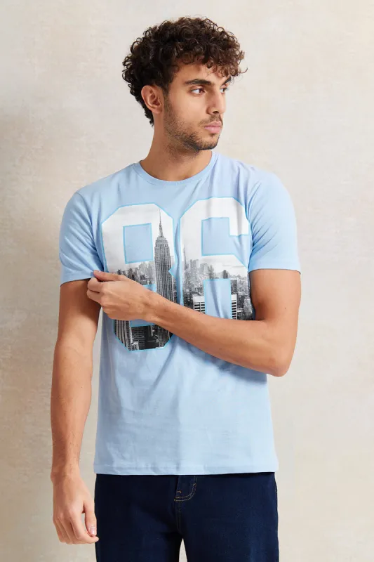 Men Blue Graphic T-Shirt sold by Redtag