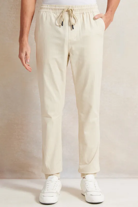 Men Beige Jogger Pants sold by Redtag