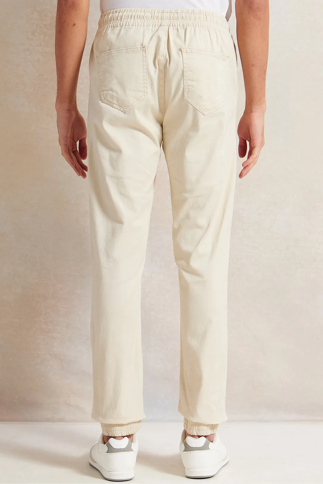 Men Beige Jogger Pants sold by Redtag product image thumbnail 3