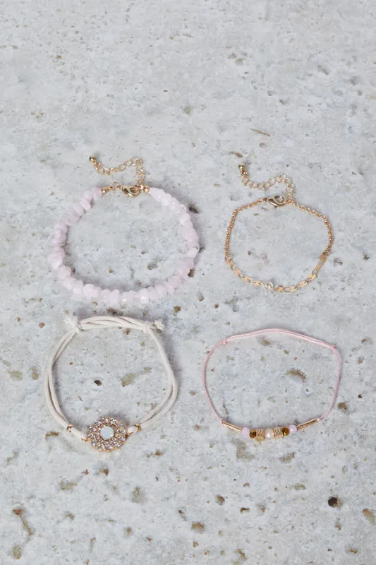 Women Gold Embellished Bracelet Set (4 Piece) sold by Redtag