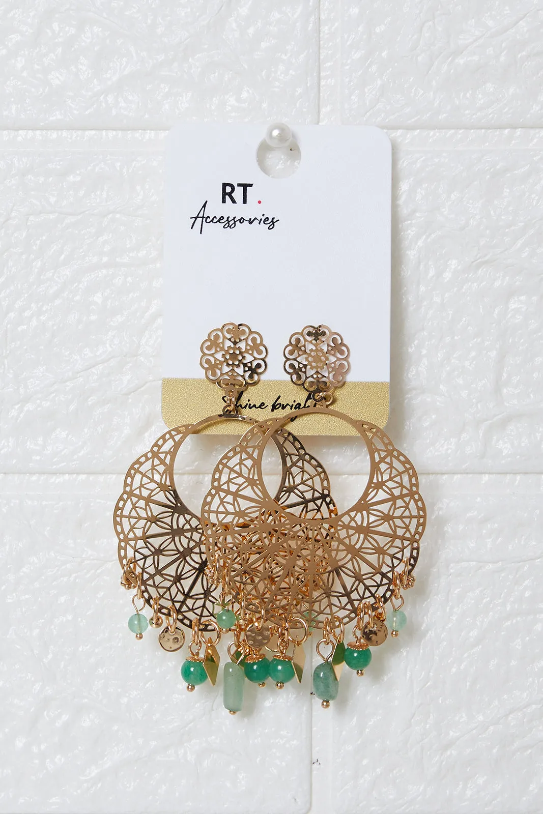 Women Brown Embellished Earrings sold by Redtag