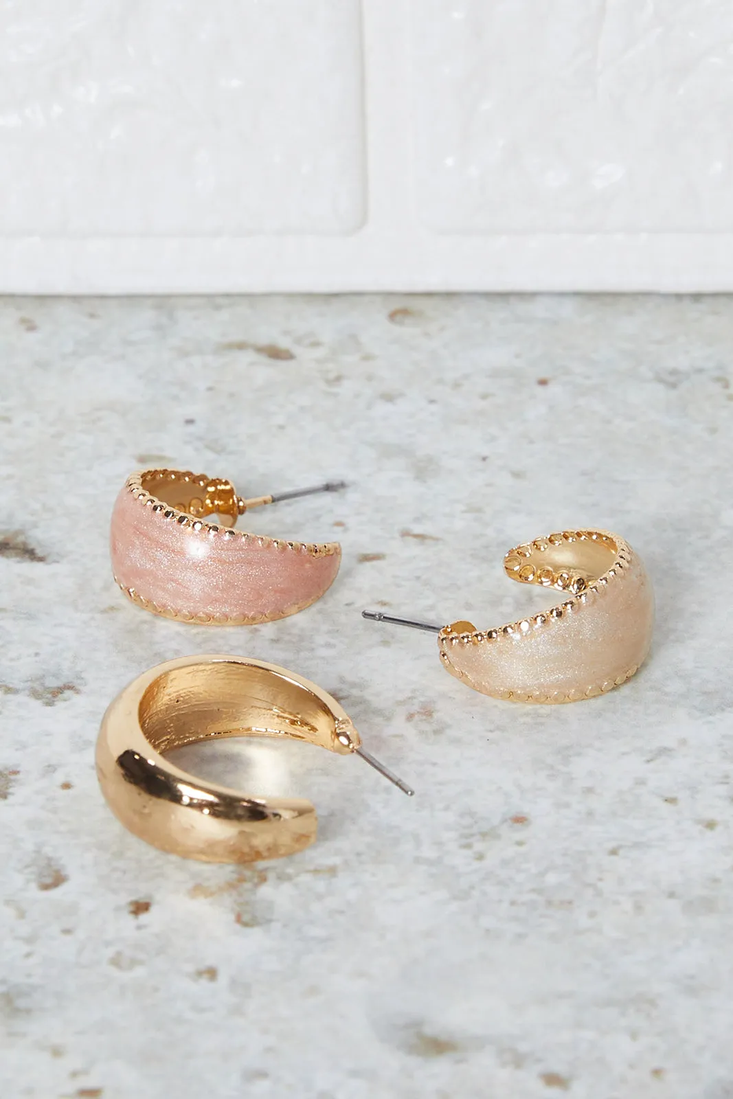 Women Gold Embellished Earring Set (3 Pairs) sold by Redtag product image thumbnail 2