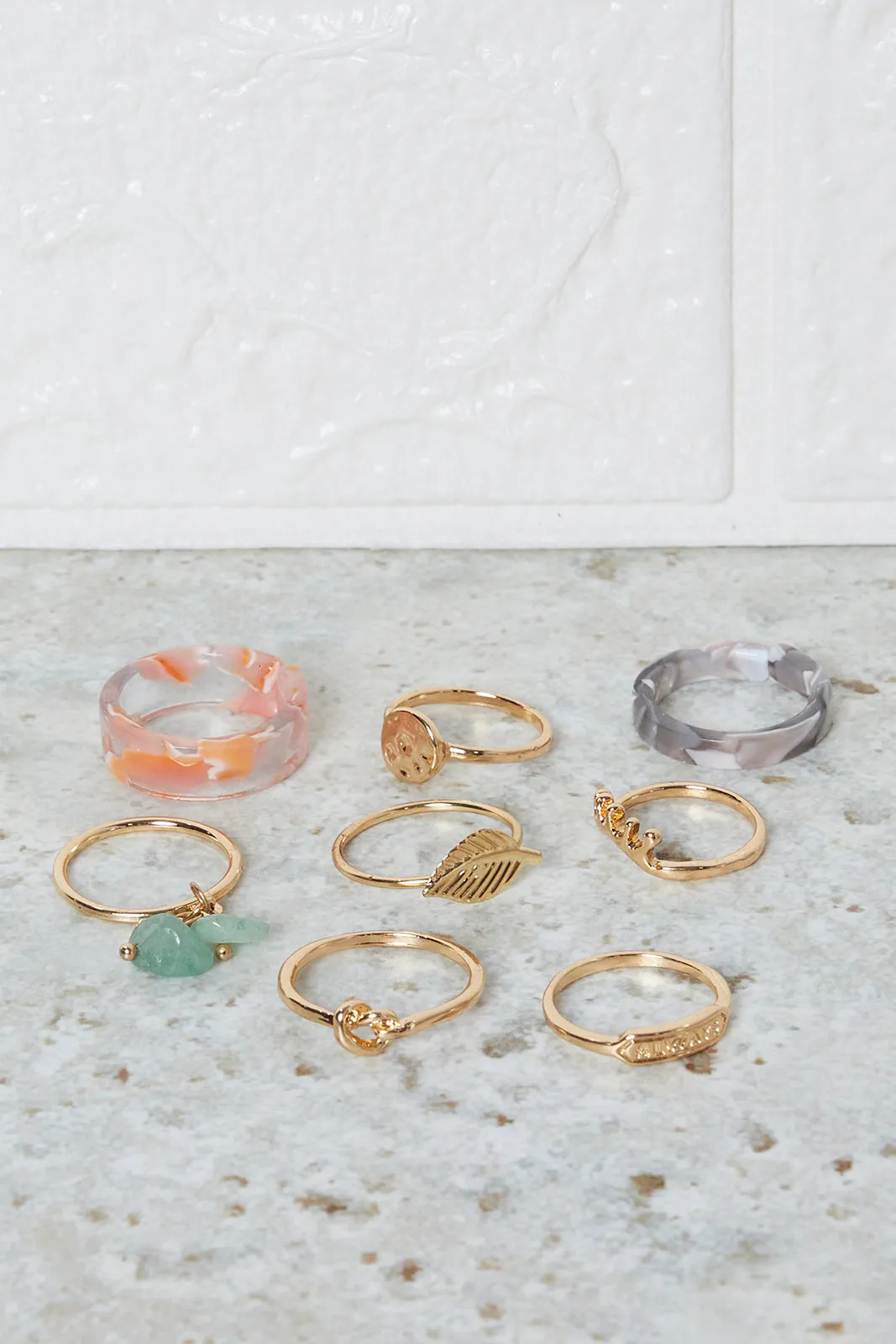 Women Gold Embellished Ring Set (Pack of 8) sold by Redtag product image thumbnail 3