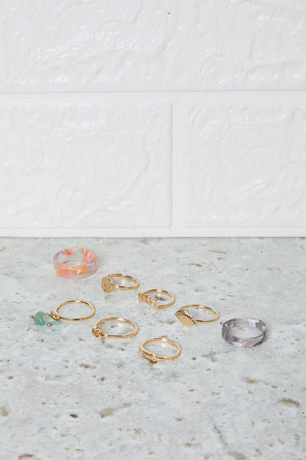 Women Gold Embellished Ring Set (Pack of 8) sold by Redtag product image thumbnail 2