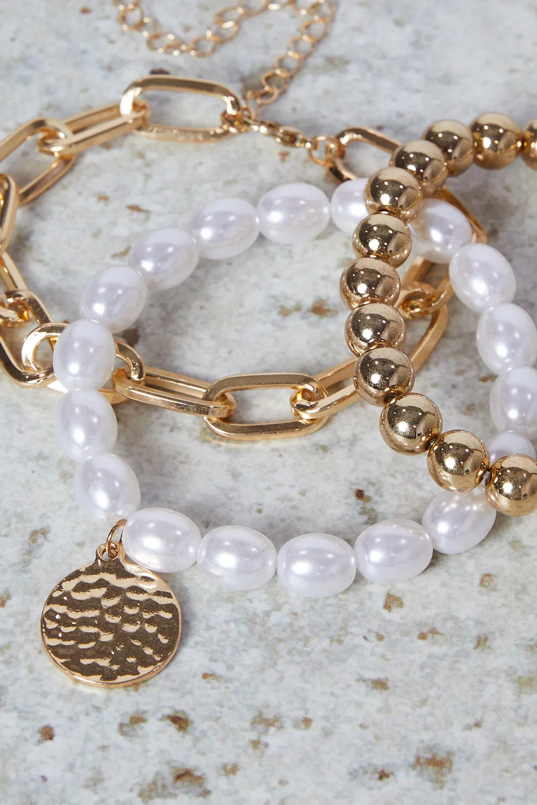 Women Gold Pearls Bracelet Set (Pack of 3) sold by Redtag product image thumbnail 3