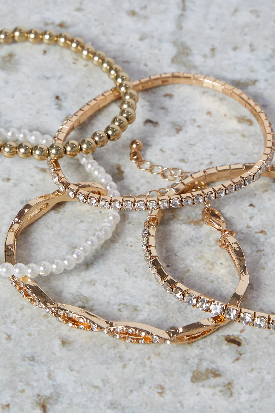 Women Gold Pearls Bracelet Set (Pack of 5) sold by Redtag product image thumbnail 3