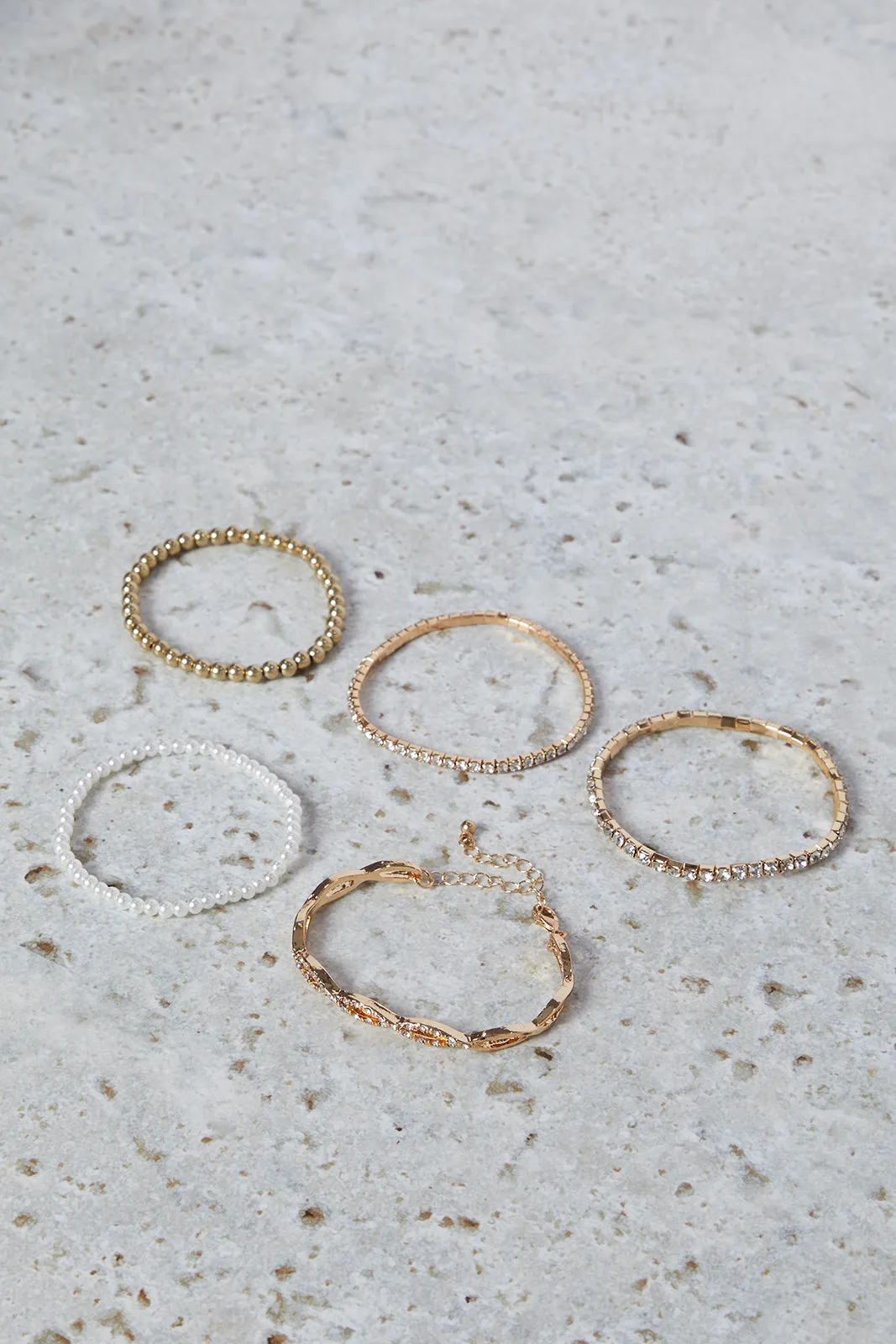 Women Gold Pearls Bracelet Set (Pack of 5) sold by Redtag product image thumbnail 2