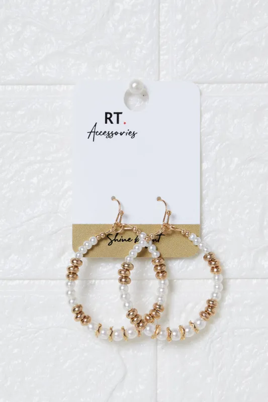 Women Gold Pearls Earrings sold by Redtag