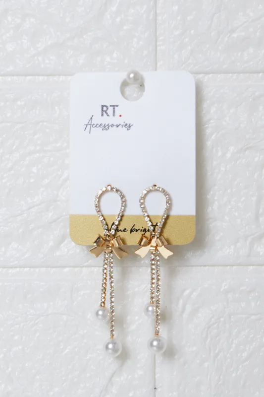 Women Gold Embellished Earrings sold by Redtag
