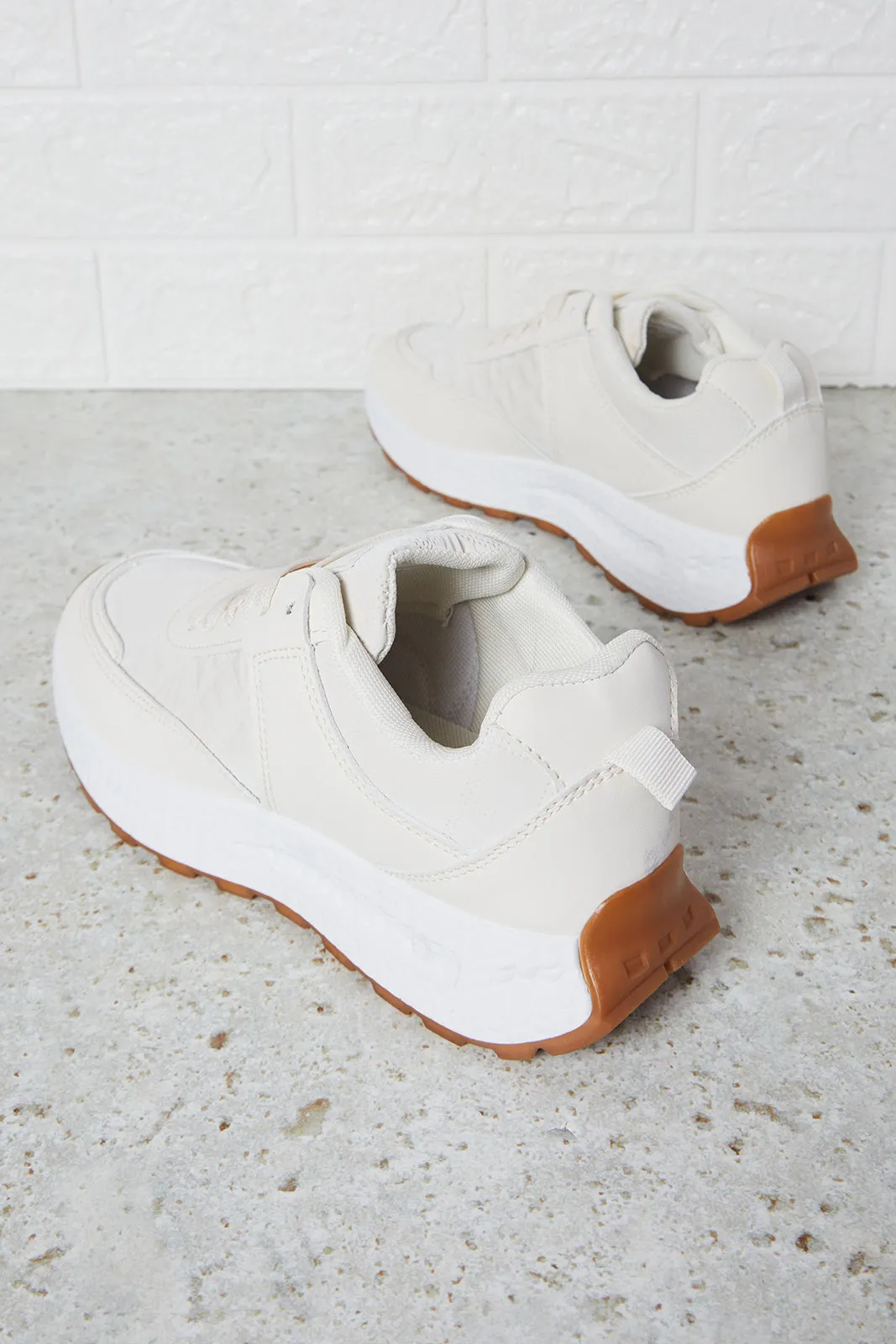 Women Beige Lace Up Sneakers sold by Redtag product image thumbnail 4