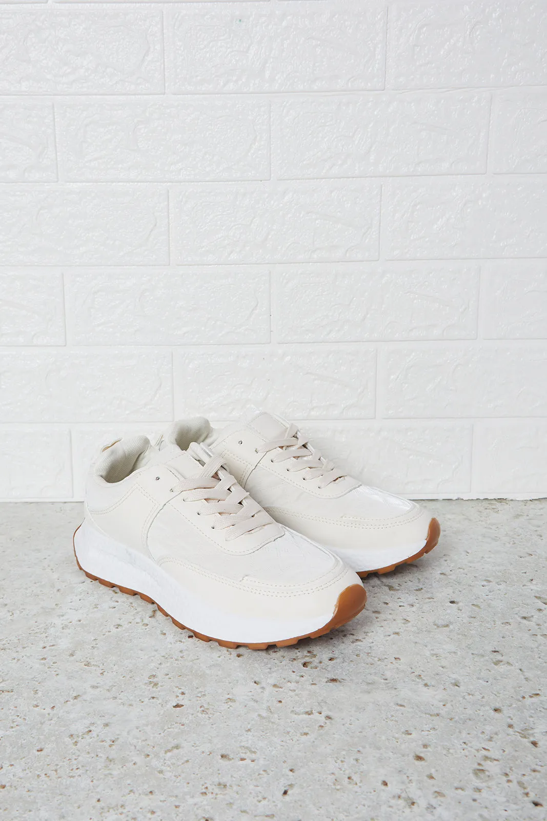 Women Beige Lace Up Sneakers sold by Redtag product image thumbnail 2