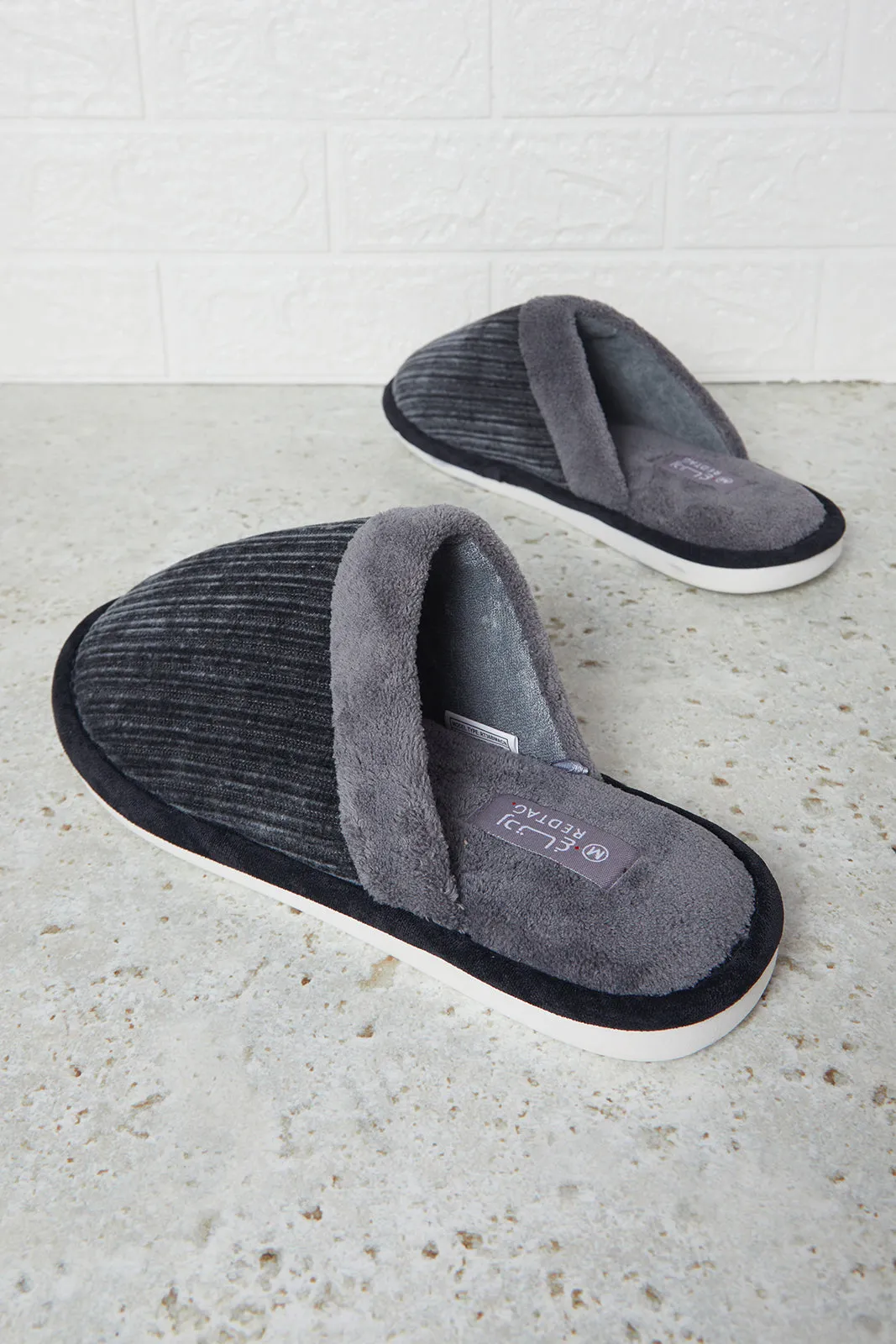 Men Charcoal Mule Slipper sold by Redtag product image thumbnail 4