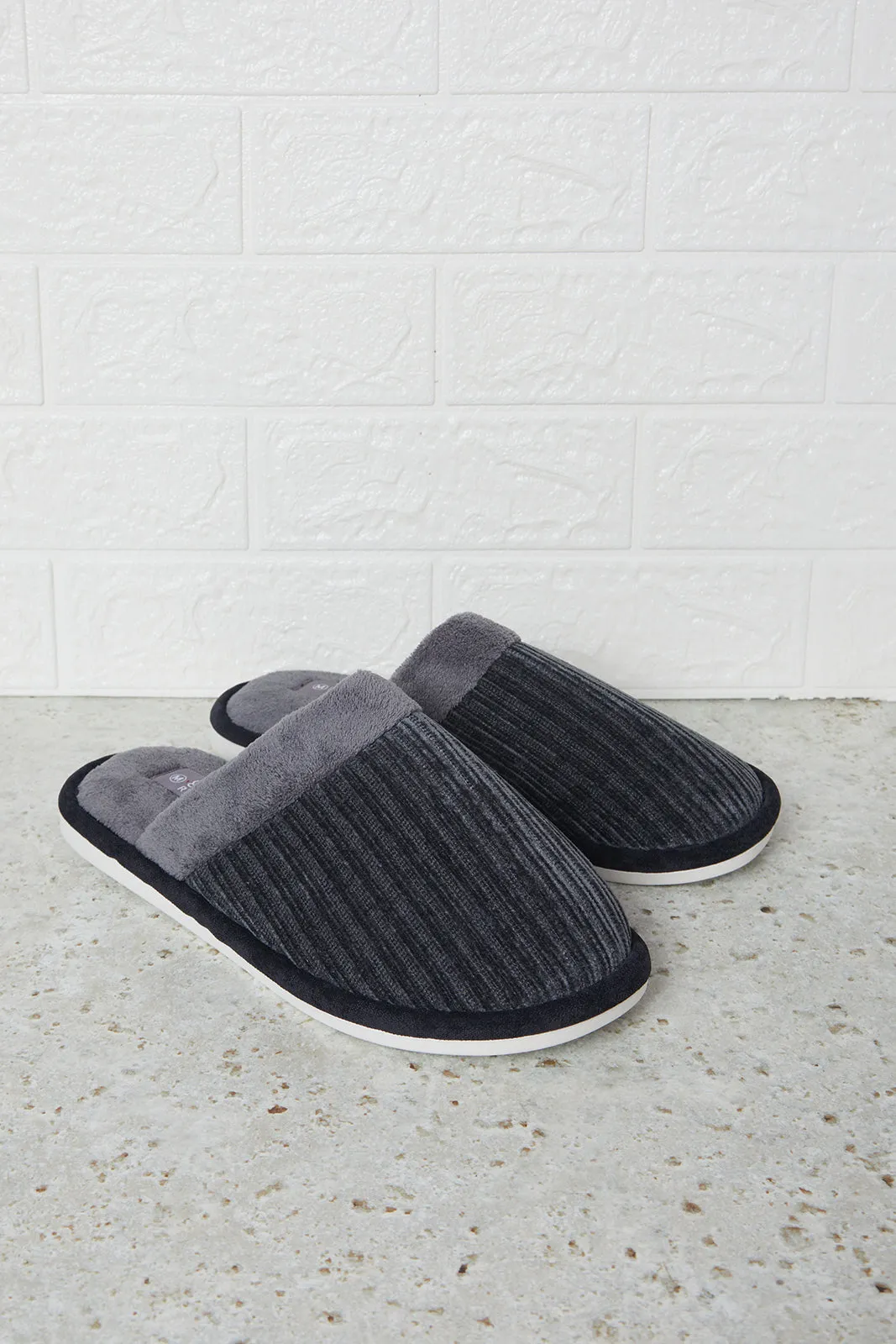 Men Charcoal Mule Slipper sold by Redtag product image thumbnail 2